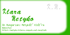 klara metyko business card